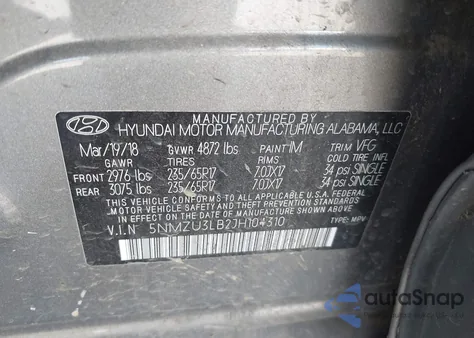 2018 Hyundai Santa Fe Sport 2.4L z USA, uszkodzony, nr VIN 5NMZU3LB2JH104310